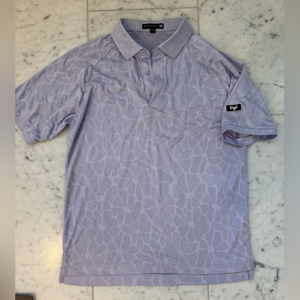 Men’s Waggle Golf Polo - Floral Patterned (M)